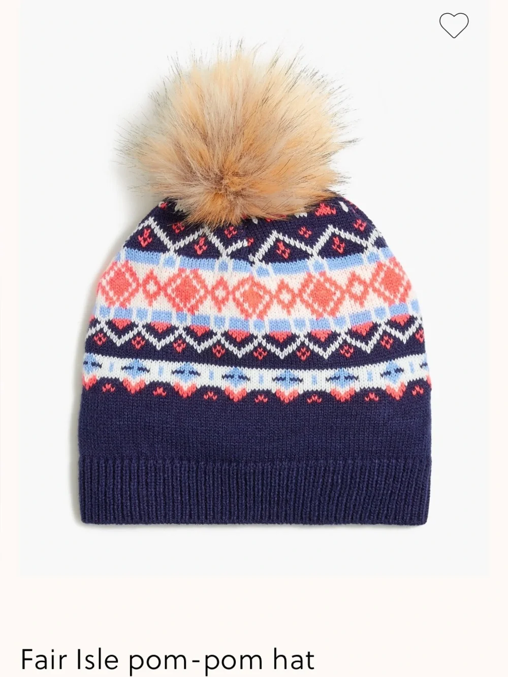 J Crew Navy Fair Isle Pom-Pom Hat, Scarf & Mitten Set - Cozy Winter Accessories